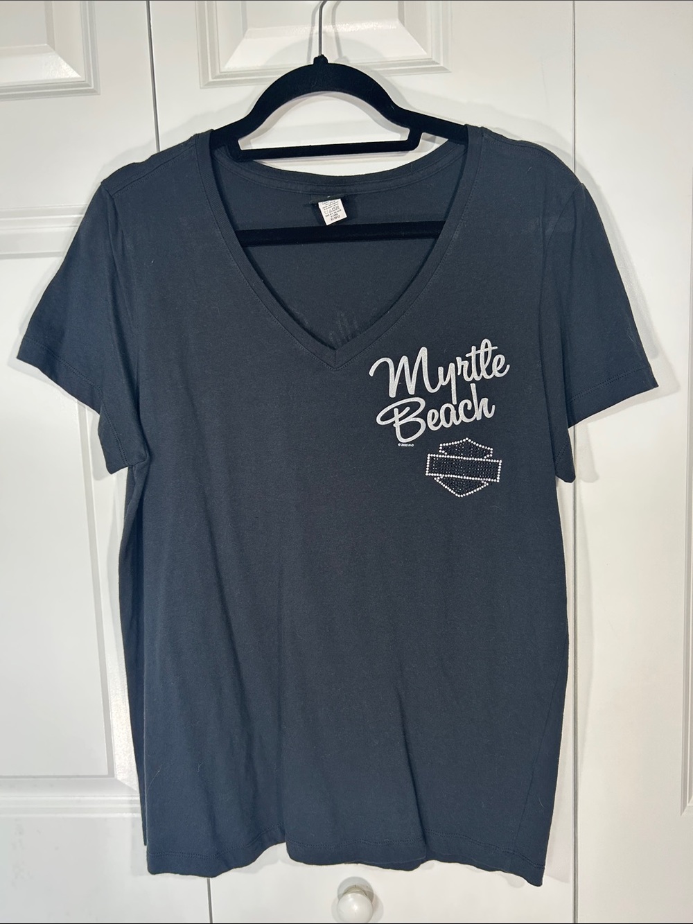 Harley-Davidson Black Myrtle Beach V-Neck Short Sleeve Tee